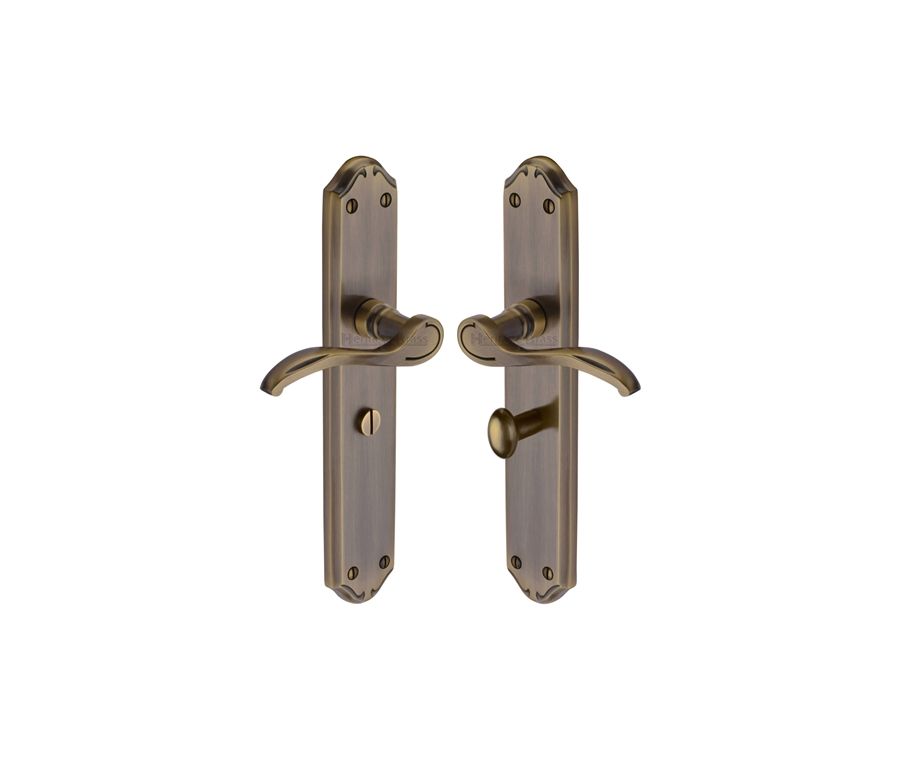 Heritage Brass Antique Brass Verona Long Design Door Handle - Bathroom Set