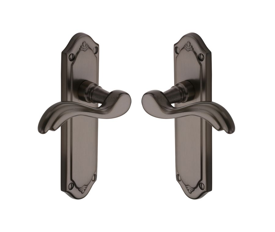 Heritage Brass Matt Bronze Lisboa Door Handle on Plate - Lever Latch