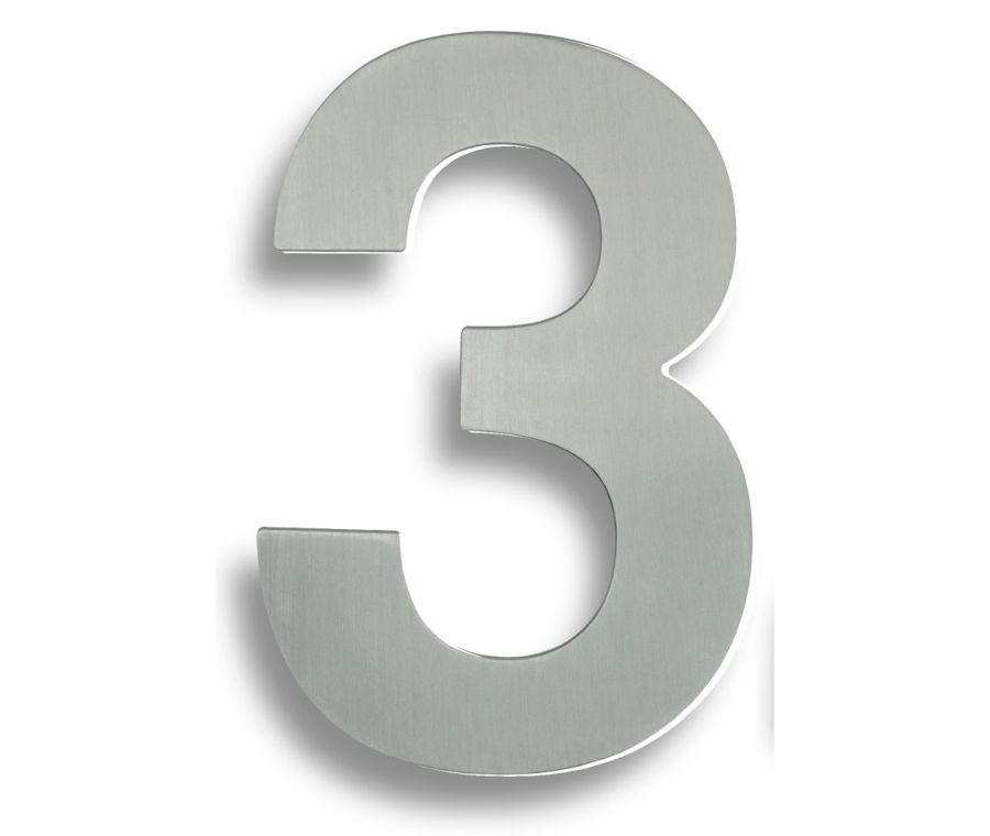 178mm Grade 316 Satin Stainless Steel Numeral - No. 0 - 9 | NUM1017SSS