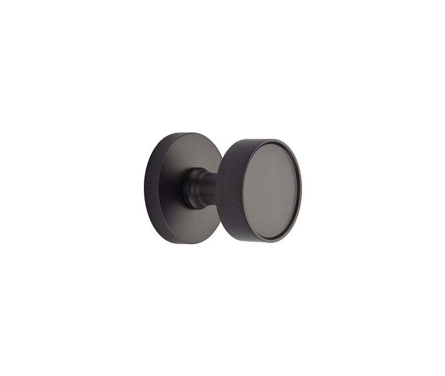 Heritage Brass Matt Bronze Owen Knurled Door Knob on Rose