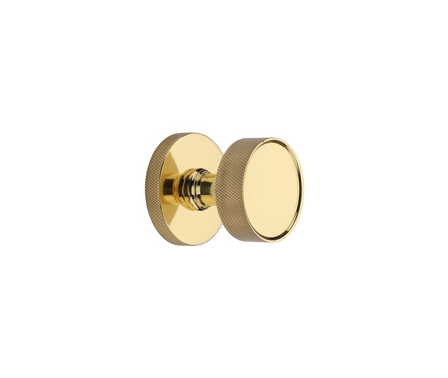 Heritage Brass Polished Brass Owen Knurled Door Knob on Rose