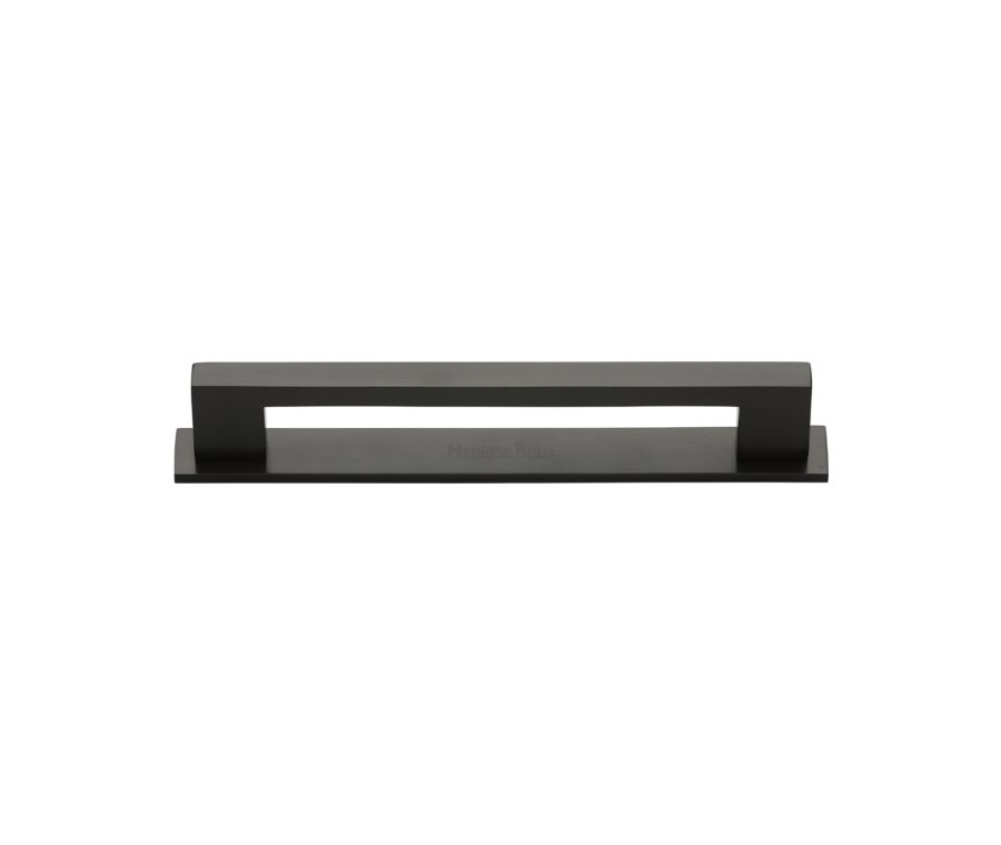 Heritage Brass Matt Bronze Metro Cabinet Pull Handle with Plate 96mm