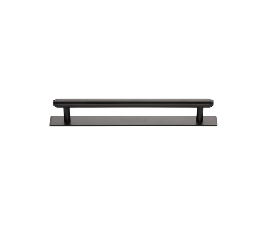 Heritage Brass Matt Bronze Step Cabinet Pull Handle with Plate 128mm
