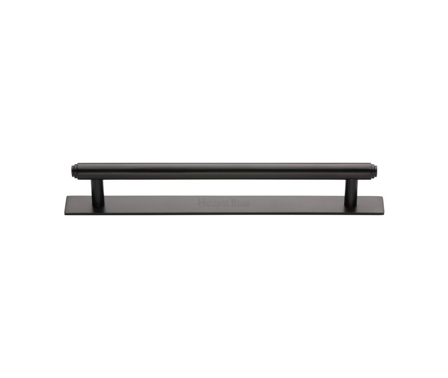 Heritage Brass Matt Bronze Step Cabinet Pull Handle with Plate 160mm