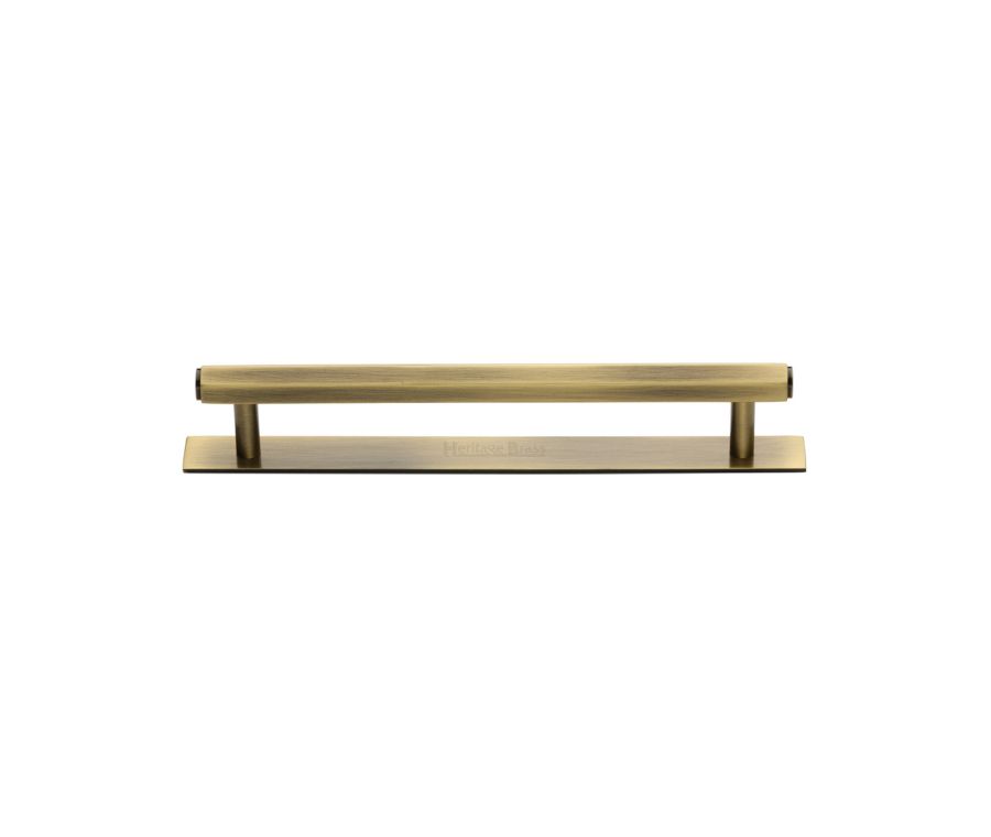 Heritage Brass Antique Brass Hexagonal Cabinet Pull Handle with Plate 128mm