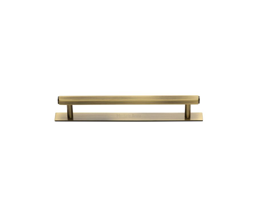 Heritage Brass Antique Brass Hexagonal Cabinet Pull Handle with Plate 96mm