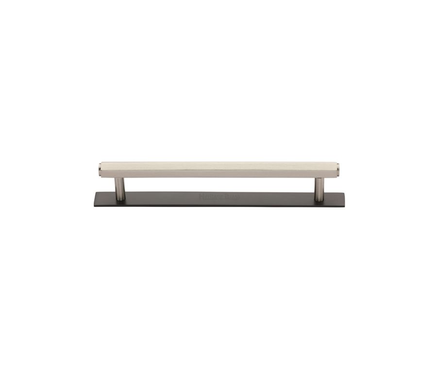 Heritage Brass Matt Bronze/Satin Nickel Hexagonal Cabinet Pull Handle with Plate 96mm