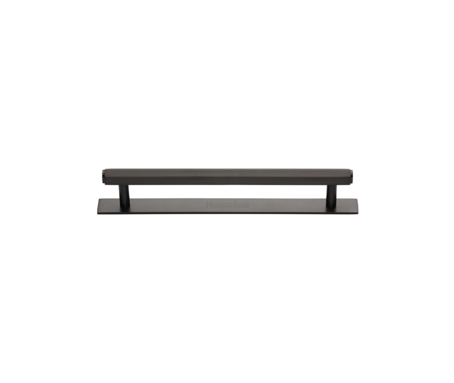 Heritage Brass Matt Bronze Hexagonal Cabinet Pull Handle with Plate 96mm