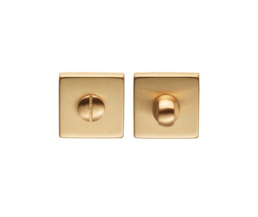 Manital Brushed Satin Brass Snib Thumbturn & Release on square rose | QT004SB