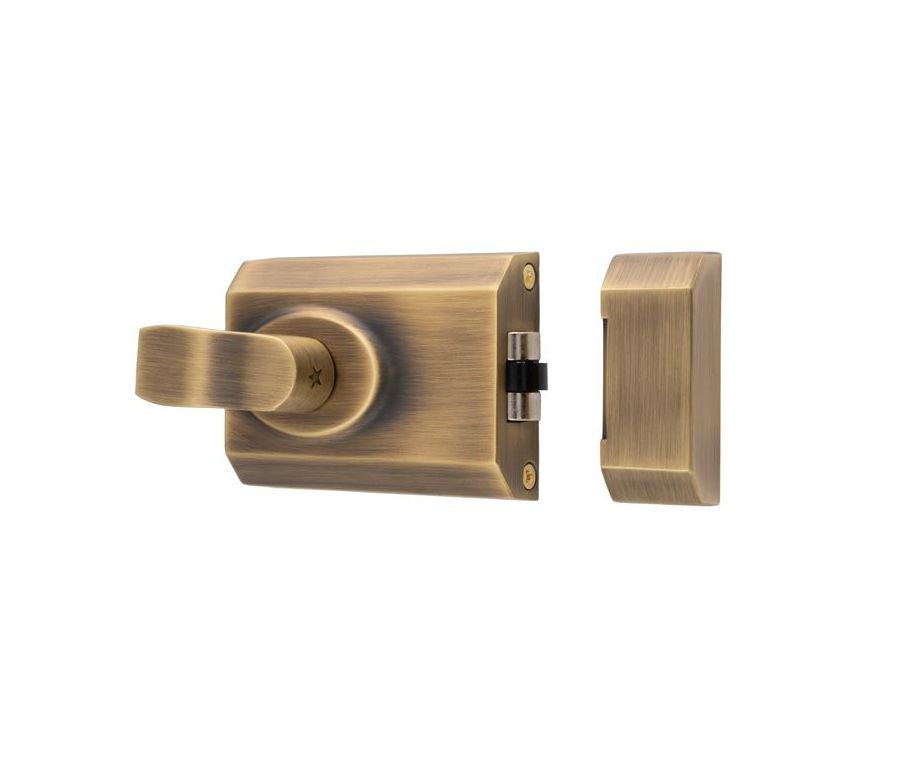 Antique Brass 60mm Contract Rim Cylinder Rollerbolt | RCB8260AB