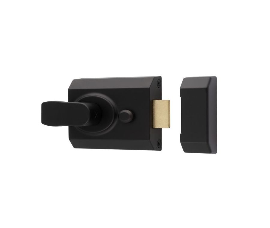 Matt Black 60mm Contract Rim Cylinder Nightlatch | RCN8260MB