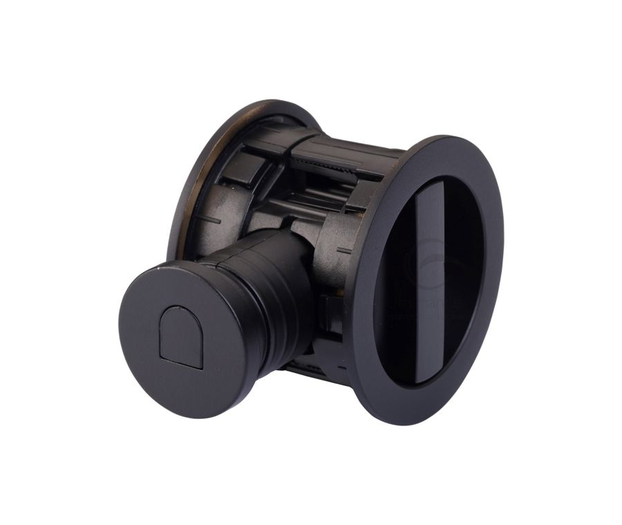 Matt Black Heritage Brass Tubular Lock with Round Privacy Turn & Release
