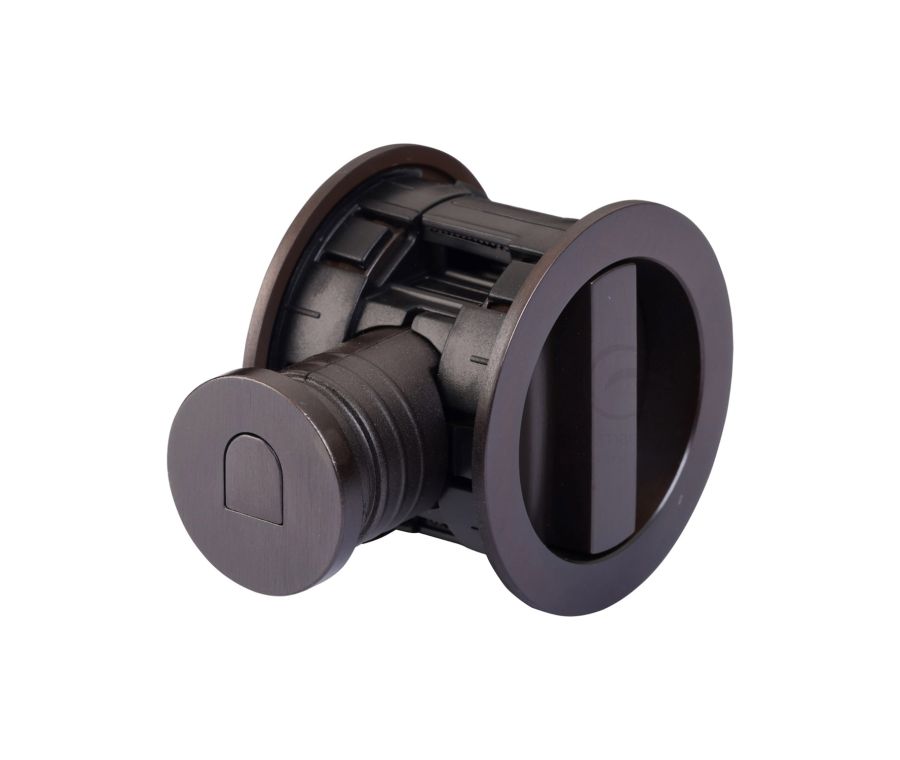 Matt Bronze Heritage Brass Tubular Lock with Round Privacy Turn & Release