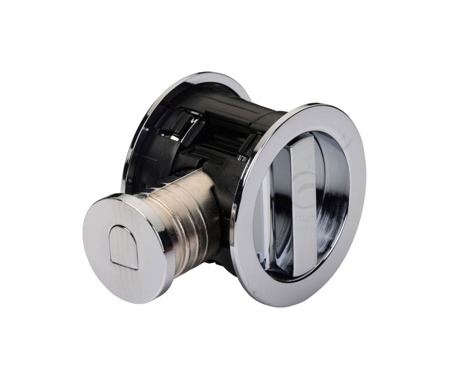 Polished Chrome Heritage Brass Tubular Lock with Round Privacy Turn & Release