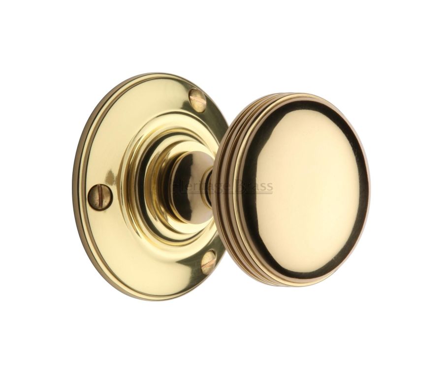 Heritage Brass Polished Brass Richmond Door Knob on Rose