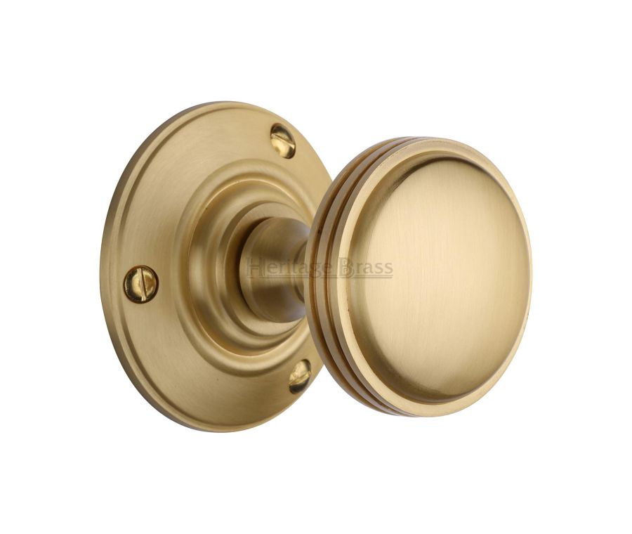 Heritage Brass Satin Brass Richmond Door Knob on Rose