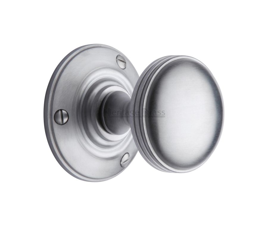 Heritage Brass Satin Chrome Richmond Door Knob on Rose