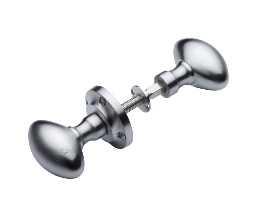 Heritage Brass Satin Chrome Suffolk Rim Door Knob
