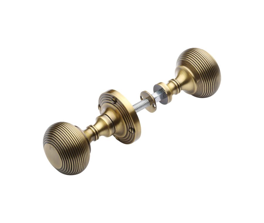 Heritage Brass Antique Brass Reeded Rim Door Knob