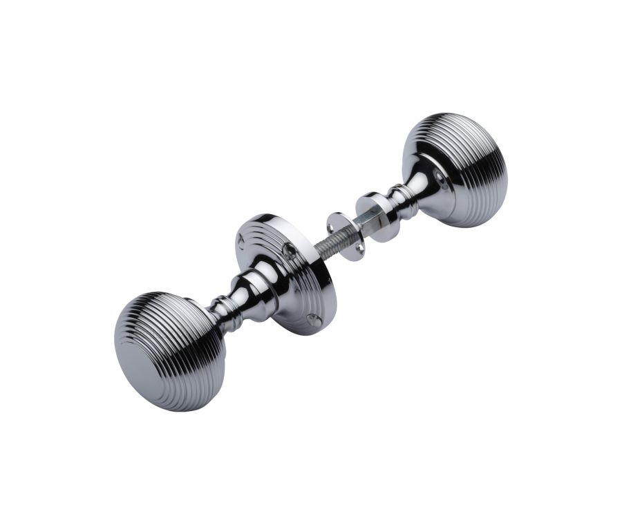 Heritage Brass Polished Chrome Reeded Rim Door Knob