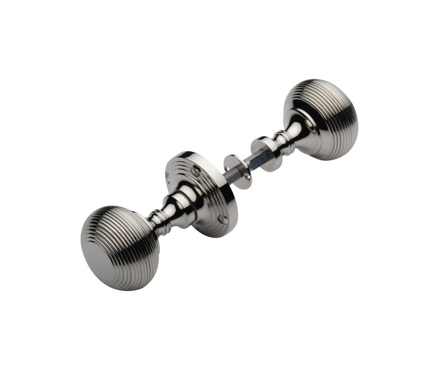 Heritage Brass Polished Nickel Finish Reeded Rim Door Knob