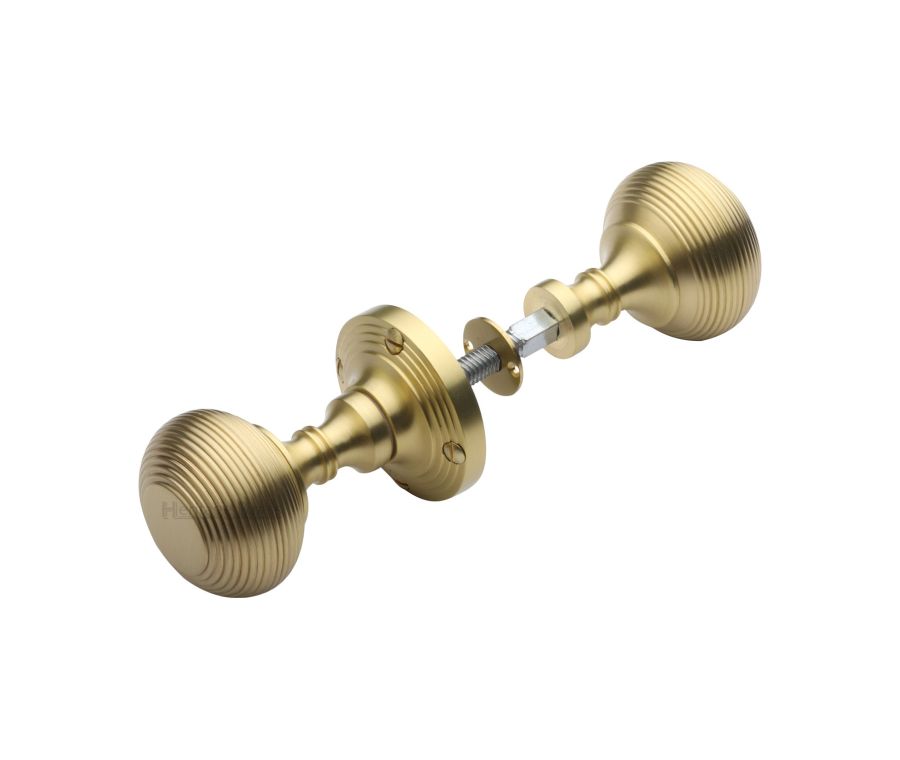 Heritage Brass Satin Brass Reeded Rim Door Knob
