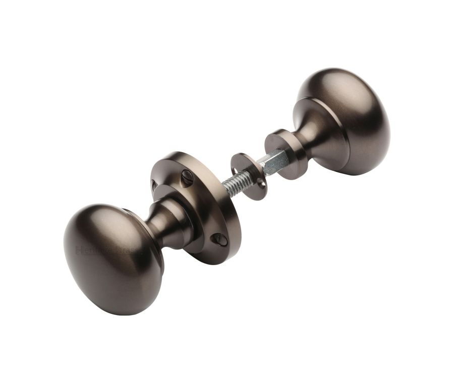 Heritage Brass Matt Bronze Victoria Rim Door Knob
