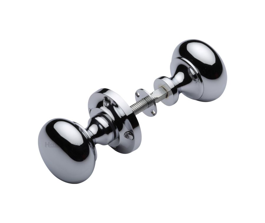 Heritage Brass Polished Chrome Victoria Rim Door Knob