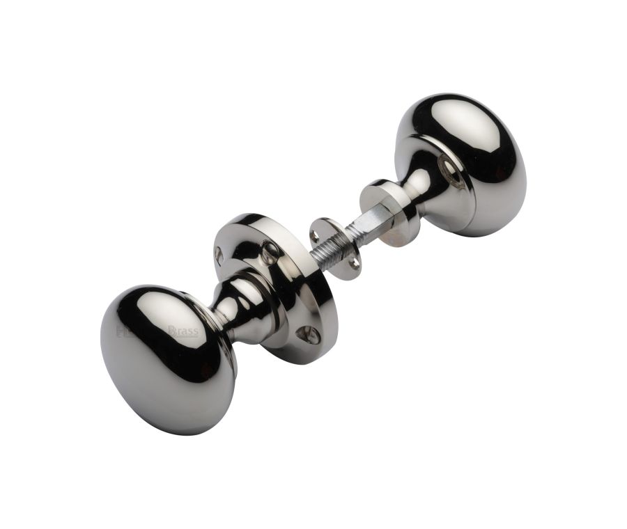 Heritage Brass Polished Nickel Finish Victoria Rim Door Knob