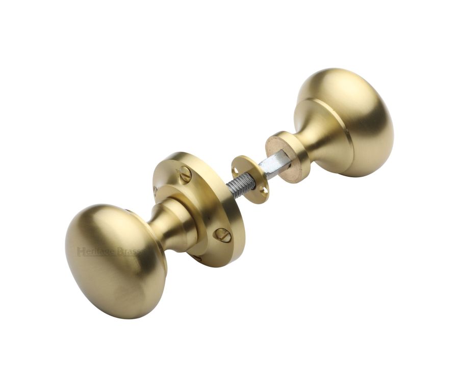 Heritage Brass Satin Brass Victoria Rim Door Knob