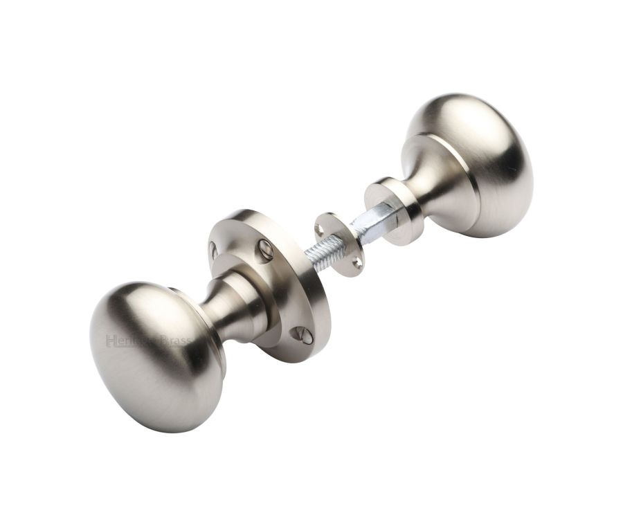 Heritage Brass Satin Nickel Victoria Rim Door Knob
