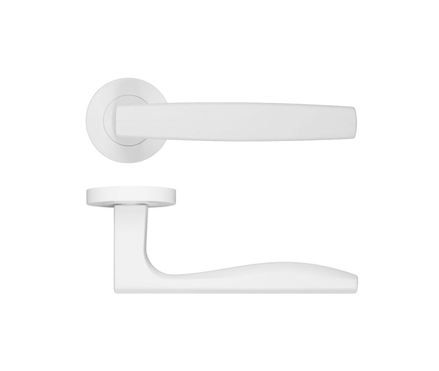 Matt White Apennine Lever on Round Rose | RM140PCW