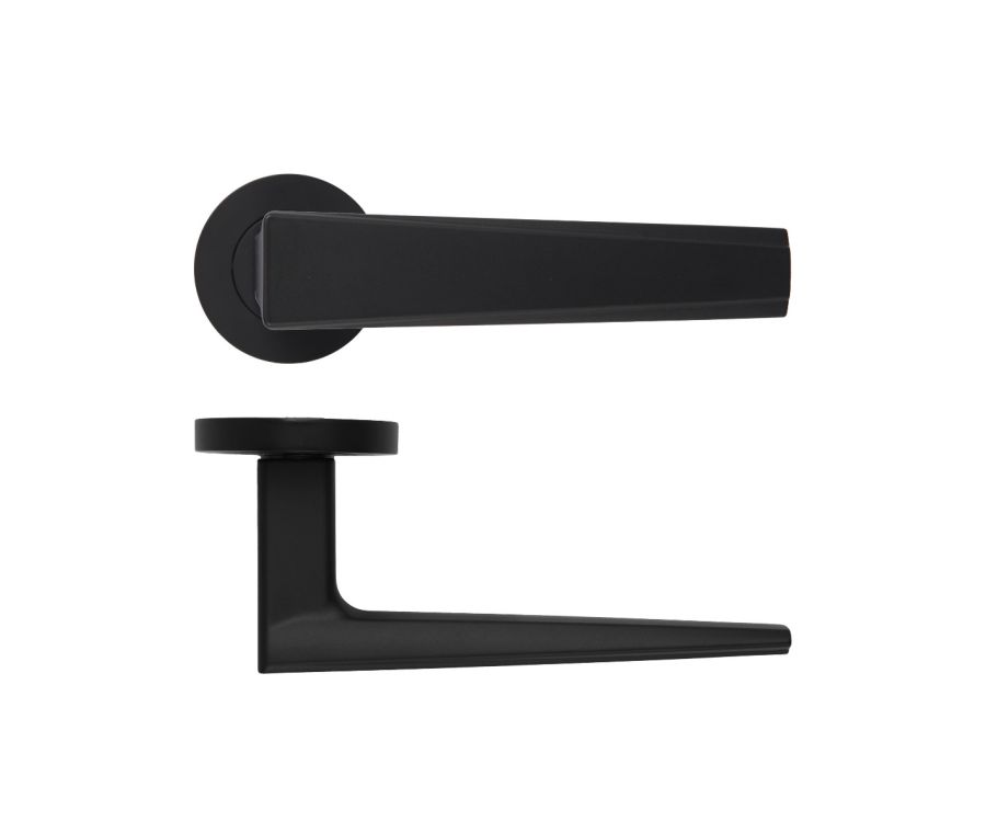 Matt Black Veloce Lever on Round Rose | RM150OMB