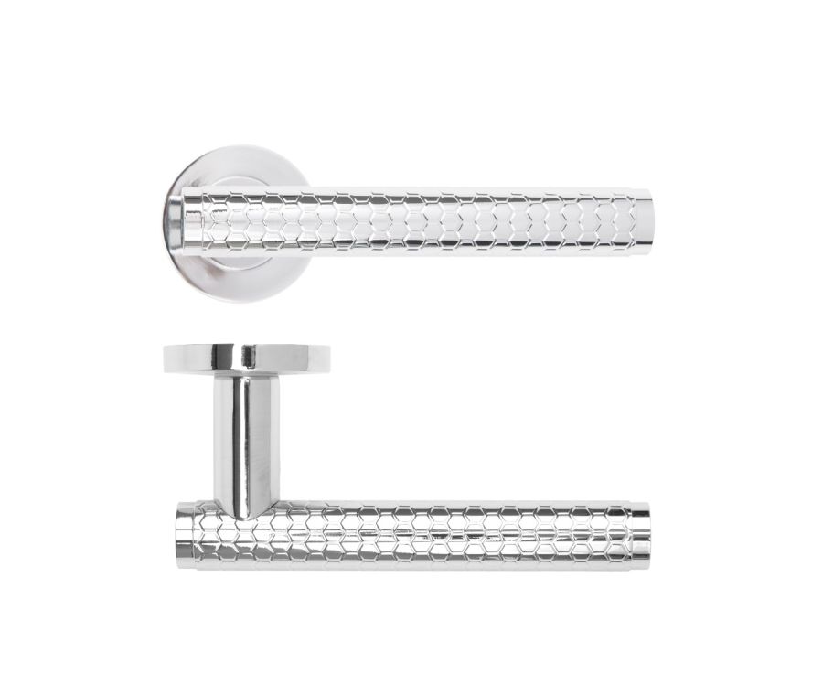 Polished Chrome Favo Lever on Round Rose | RM170CP