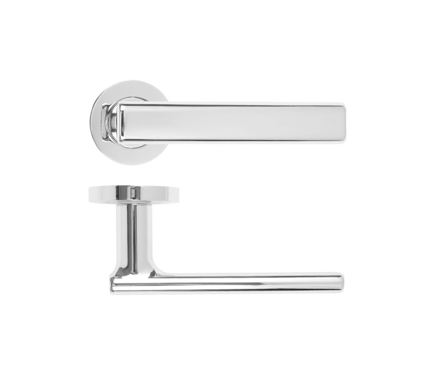 Polished Chrome Frigo Lever on Round Rose | RM180CP