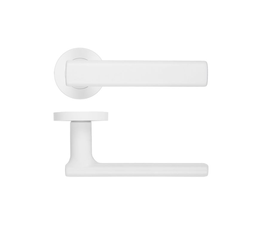 Matt White Frigo Lever on Round Rose | RM180PCW