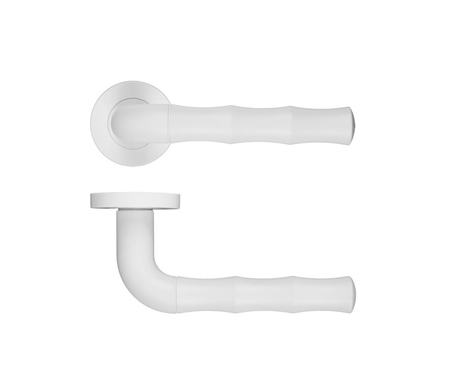 Matt White Vasco Lever on Round Rose | RM200PCW