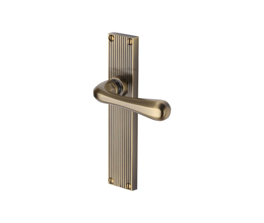 Heritage Brass Satin Nickel Charlbury Door Handle on Plate - Euro Profile