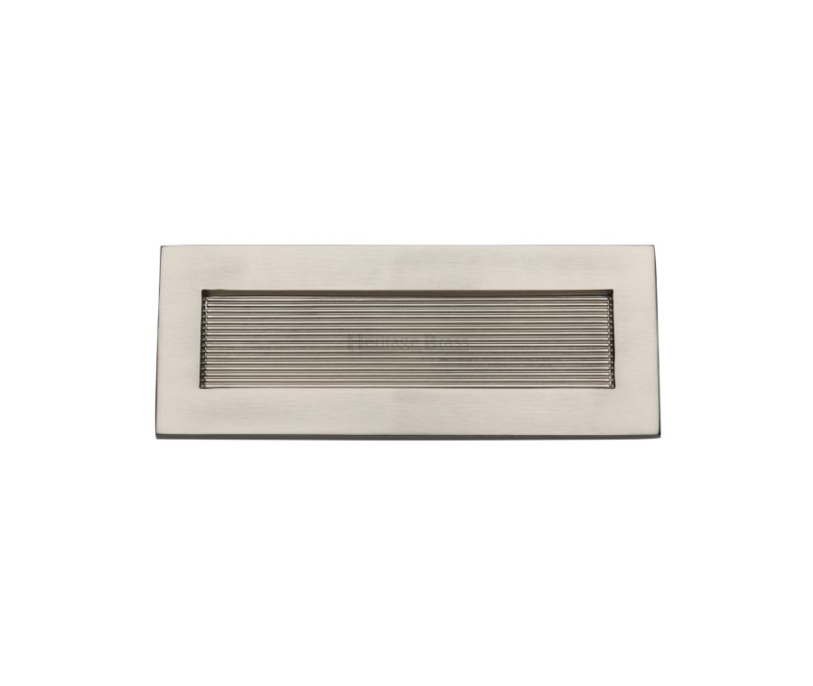 Heritage Brass Satin Nickel Reeded Letterplate - 254 x 101mm
