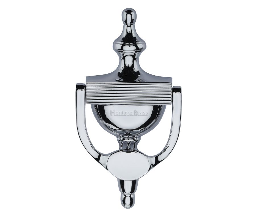 Heritage Brass Polished Chrome Reeded Urn Knocker