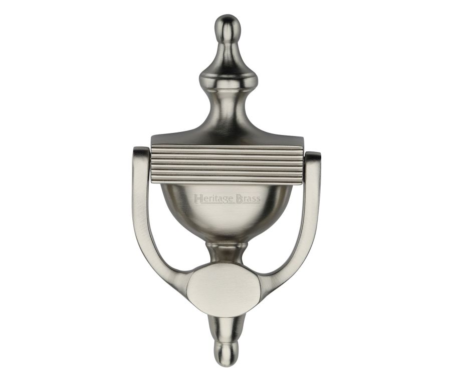 Heritage Brass Satin Nickel Reeded Urn Knocker
