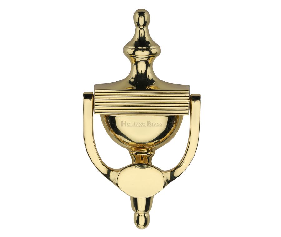 Heritage Brass Unlacquered Brass Reeded Urn Knocker