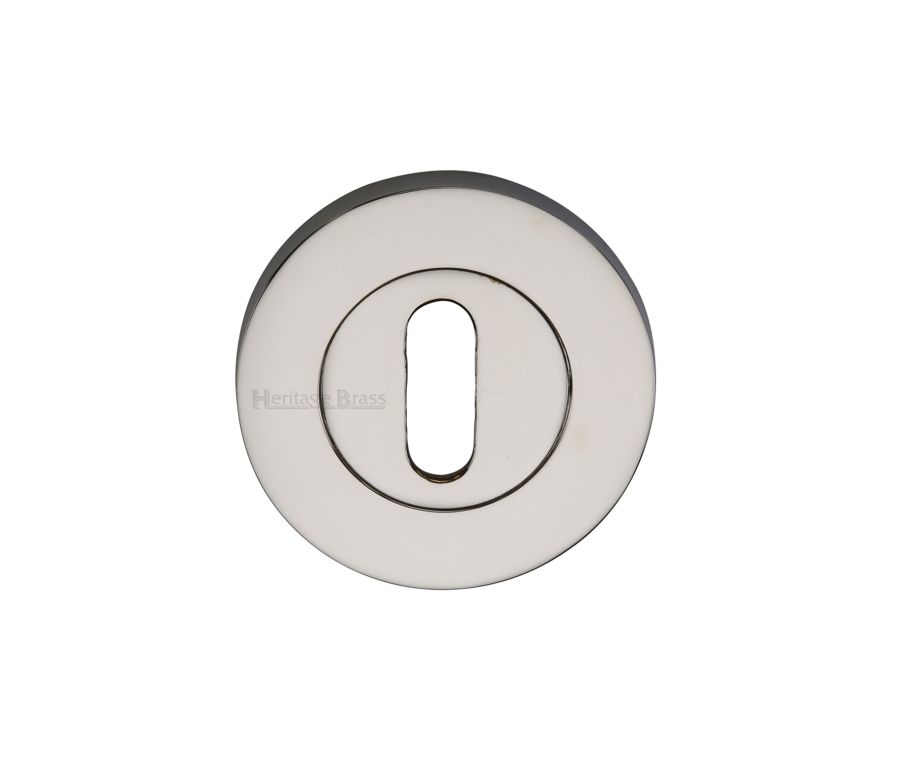 Polished Nickel Finish Standard Key Escutcheon Round - RS2000