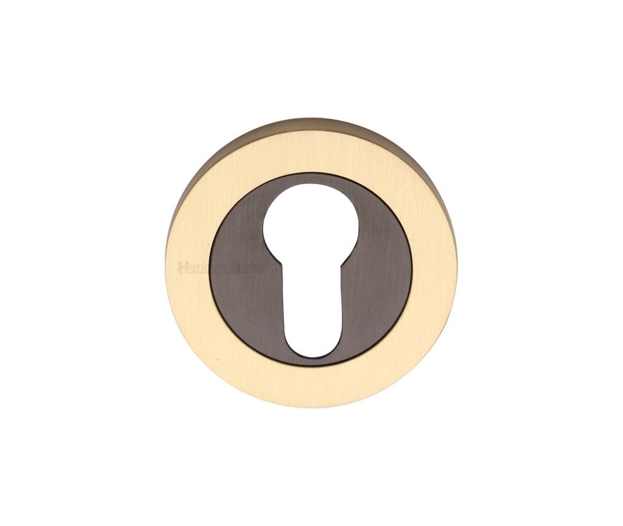 Matt Bronze/Satin Brass Euro Profile Cylinder Escutcheon Round - RS2004