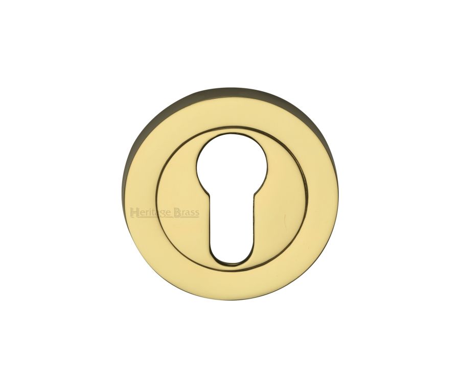 Polished Brass Euro Profile Cylinder Escutcheon Round - RS2004