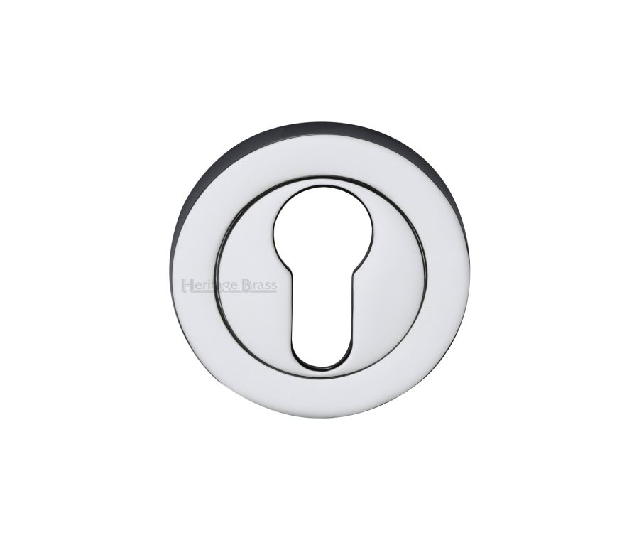 Polished Chrome Euro Profile Cylinder Escutcheon Round - RS2004