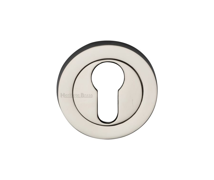 Polished Nickel Finish Euro Profile Cylinder Escutcheon Round - RS2004