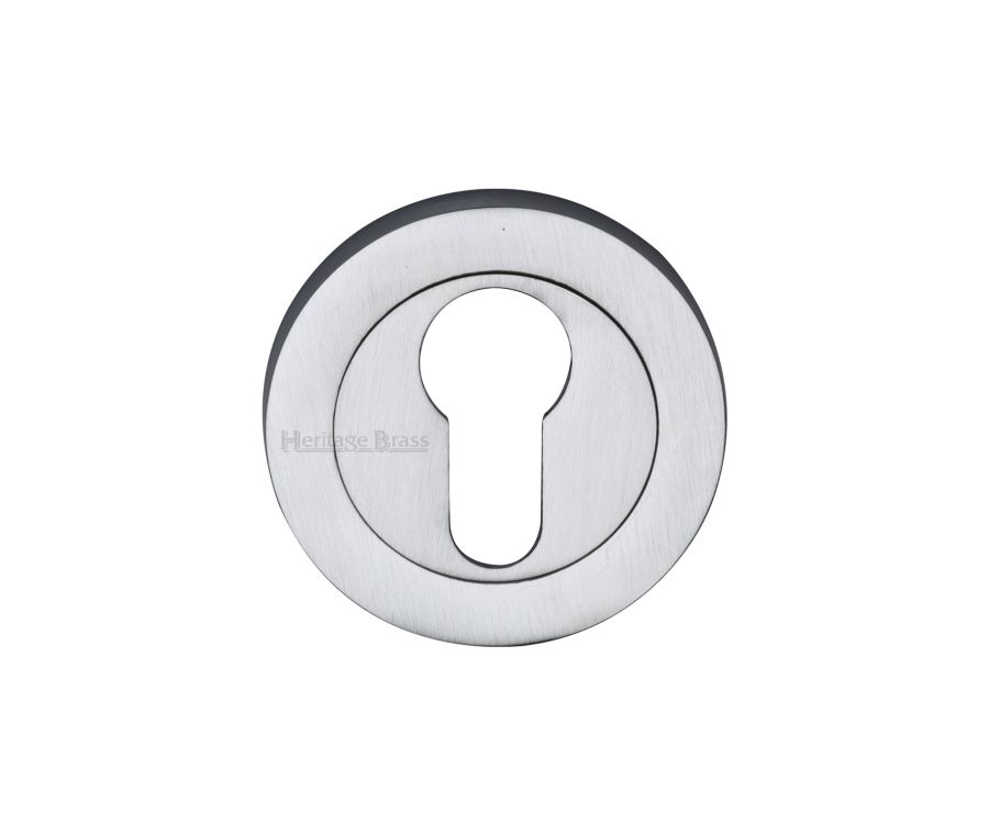 Satin Chrome Euro Profile Cylinder Escutcheon Round - RS2004