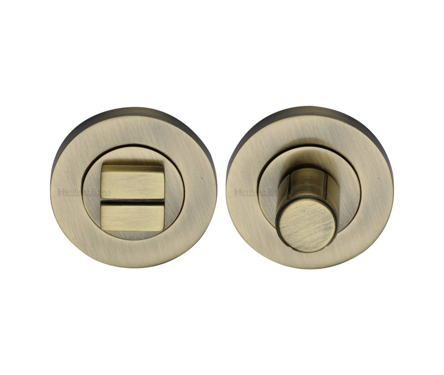 Antique Brass Round Bathroom Turn & Release - RS2030