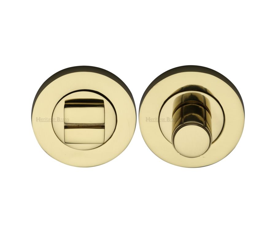 Polished Brass Round Bathroom Turn & Release - RS2030